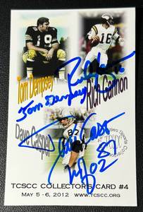 lot 181C image: Rich Gannon, Tom Dempsey, Dave Casper Signed  Auto Football Photo Card