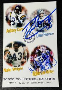 lot 183C image: Drew Pearson and Walker Lee Ashley Signed  Auto Football Photo Card