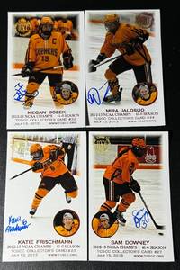 lot 185C image: University of Minnesota Womens Hockey National Champions 4 Signed Photo Cards