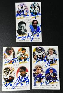 lot 188C image: 12 Minnesota Vikings Football Autos on 3 Cards Including Harrison Smith, Kyle Rudolph, Sammy White, and More