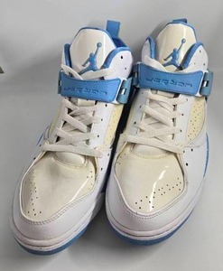 lot 27D image: Jordan Flight 45 Low - White & University Blue Size 12 Basketball Shoes