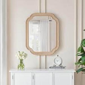 StyleWell Medium French Country Natural Wood Framed Mirror (24 in. W x 30 in. H) Customer Returns See Pictures