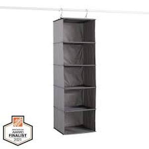 Everbilt 43.75 in. H 10-Pair Gray Fabric Hanging Shoe Organizer Customer Returns See Pictures