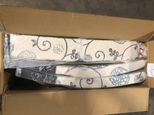 Pertica Light Beige with Blue Floral Fabric Upholstered Dining Chair (Set of 2) by Noble House  Customer Returns See Pictures