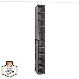 Everbilt 61.50 in. H 10-Pair Gray Fabric Hanging Shoe Organizer Customer Returns See Pictures