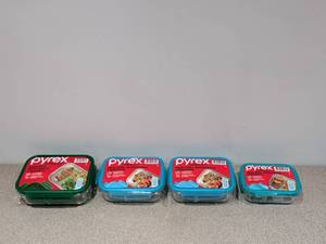 4 NEW PYREX STORE IT MEAL BOX CONTAINERS