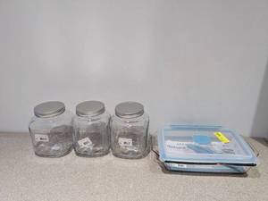 NEW ANCHOR HOCKING GLASS JARS & TRUELOCK FOOD STORAGE CONTAINER
