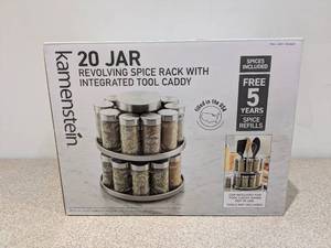 NEW KAMENSTEIN 20 JAR REVOLVING SPICE RACK INTEGRATED TOOL CADDY
