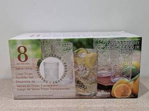 NEW TRITAN FROM EASTMAN 8 PIECE CLEAR TRITAN TUMBLER SET