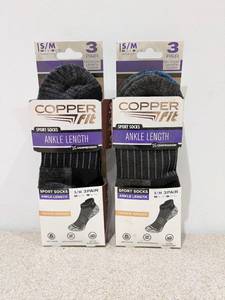 2 PACKS OF COPPER FIT ANKLE LENGTH SOCKS