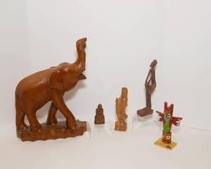 lot 23 image: Handcrafted Wooden Figurines