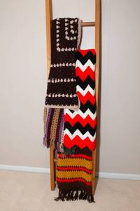 lot 20 image: Four Hand-Crocheted Small Throw Blankets