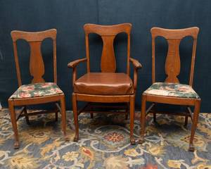 lot 62A image: Set of 3 Vintage T-Back Chairs