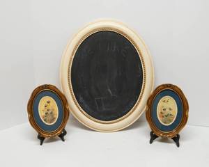 lot 61 image: Chalkboard and Vintage Oval Art Prints