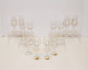 lot 7A image: Set of Twelve Bohemia Crystal Made in Czechoslovakia Aperitif Glasses