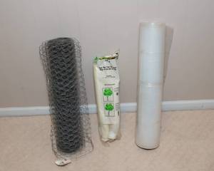 lot 114 image: Chicken Wire, Tree Protectors and Plastic Sheeting