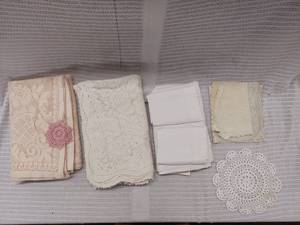 lot 23H image: Vintage Crochet & Lace Linen Collection - Set of Exquisite Pieces