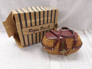 lot 62H image: Roger Van S Wicker Handbag with Leather Straps