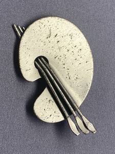 lot 23B image: Vintage Sterling Silver Artist Palette Brooch Pin by DiVera USA