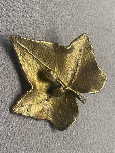 lot 35B image: Vintage Flora Danica Sterling Leaf Brooch Denmark