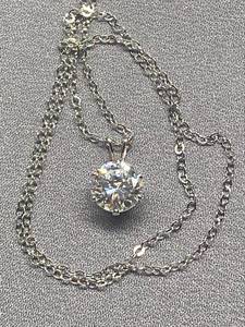 lot 42B image: Elegant Sterling Silver Chain Necklace with Sparkling Gemstone Pendant
