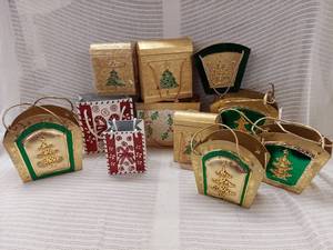 lot 22DA image: Assorted Decorative Holiday Gift Boxes with Festive Designs
