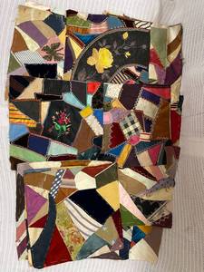 lot 48 image: Vintage Crazy Quilt Blocks Embroidered Textile Collection