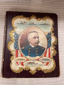 lot 50 image: Vintage Scrap Book with Admiral George Dewey Portrait Cover