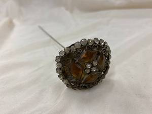 lot 63 image: Antique 11.5 Ornate Hatpin with Gemstone Design