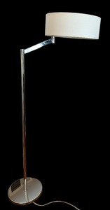 lot 33 image: Modern Style Chrome Adjustable Arm Floor Lamp