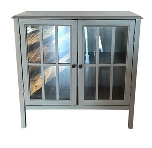 lot 35 image: Stylish Grey Glass Front Cabinet