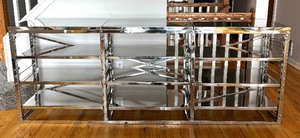 lot 13 image: Chrome Console Table