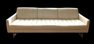 lot 10 image: American Leather Modern Style Three Seat Leather Sofa