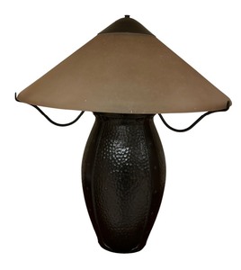lot 87 image: Robert Abbey Arts and Crafts Style Lamp with Glass Shade