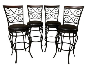 lot 3 image: Set of Four Beautiful Cheyenne Bar Stools