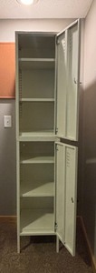 lot 96 image: Decorative White Storage Lockers