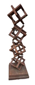 lot 7 image: Monumental Modern Cubist 8 Foot Garden Sculpture