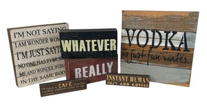 lot 270 image: Six Silly Decorative Wall Hanging Signs
