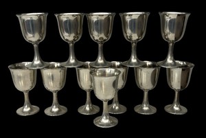 lot 360 image: Twelve Poole Pewter Goblets