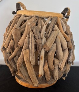 lot 227 image: Handmade Driftwood Cage Hanging Lantern