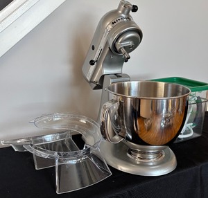 lot 228 image: KitchenAid Artisan  Five Attachments  Lids and Mixing Bowls