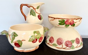 lot 136A image: Vintage Franciscan Pitcher, Salad Bowl, Bowl and Small Bowl