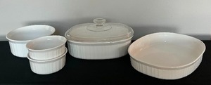 lot 106 image: Variety of CORNINGWARE White Baking Dishes