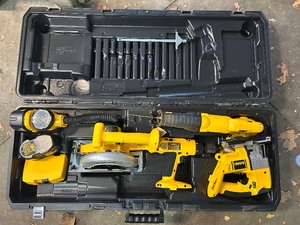 lot 20A image: One Stop DeWALT Tool Shop Drill, Saws and More in Carrying Case