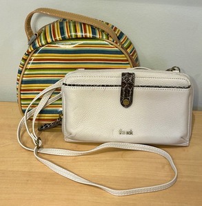 lot 391 image: Two Petite Clutch  Handbags Nordstrom Vintage Vinyl Multi Colored and The Sak