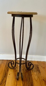 lot 98A image: Vintage Metal Mosaic Plant Stand