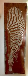 lot 84A image: Beautiful Large Metal Zebra Wall Art