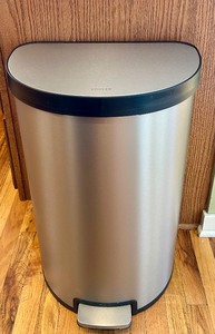 lot 91A image: Kohler Flat Sided Tall Kitchen Garbage Can with Step Pedal Opening