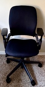 lot 59 image: Adjustable Swivel Arm Lumbar Support Desk  Office Chair