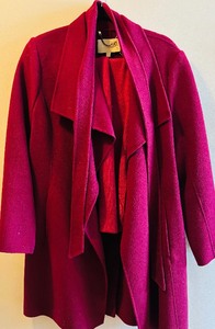 lot 334 image: Size Large Banana Republic Red Womens Coat with Matching Scarf